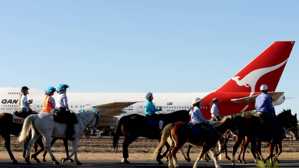 Flying kangaroo: The iconic Qantas logo is easily visible from the roadside in Longreach and now the town that calls itself the birthplace of the national airline will host one of the Queensland Senate hearings into rural and regional air routes and prices. Picture: Sally Cripps.