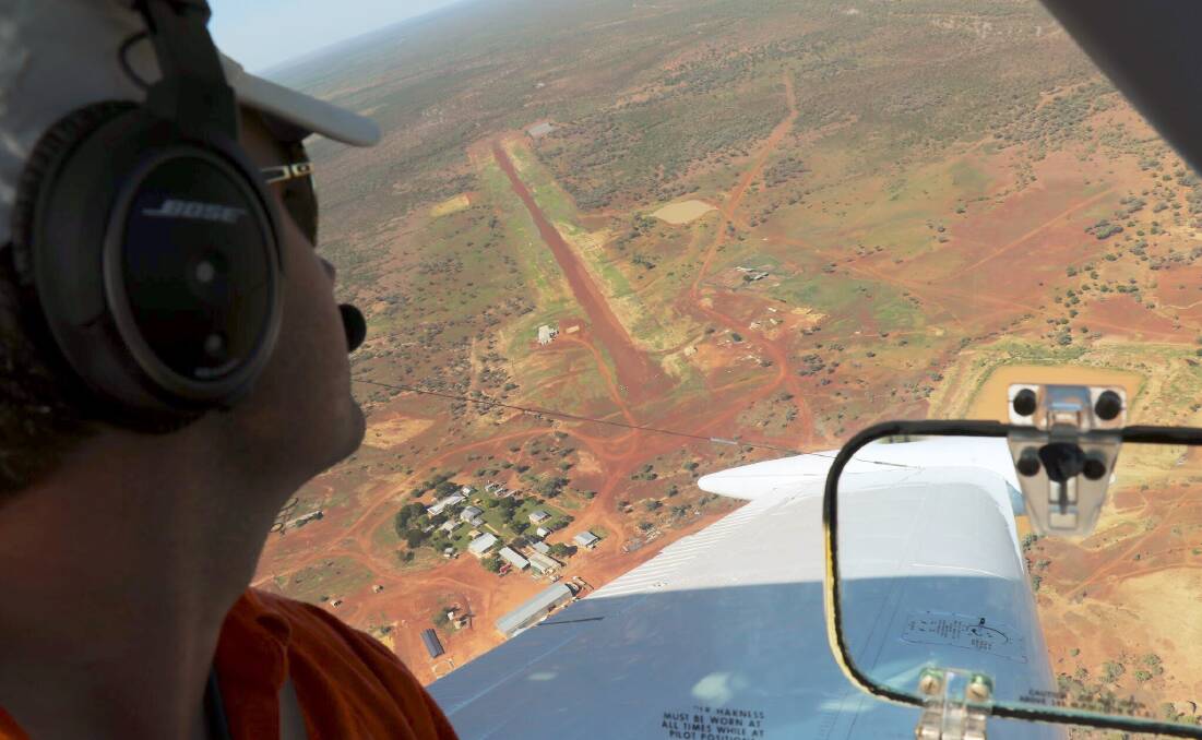 Charlie Gillmore lines up an airstrip north of Cloncurry as he helps deliver medical assistance to flood-bound properties. Photos supplied.