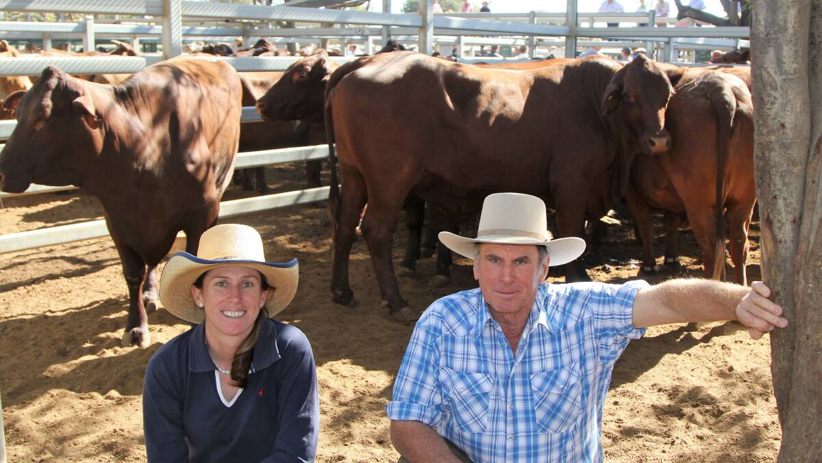 Ann and Bob Murphy, Everton, Aramac, were on hand for the sale of their Santa Gertrudis cows at the Blackall sale.