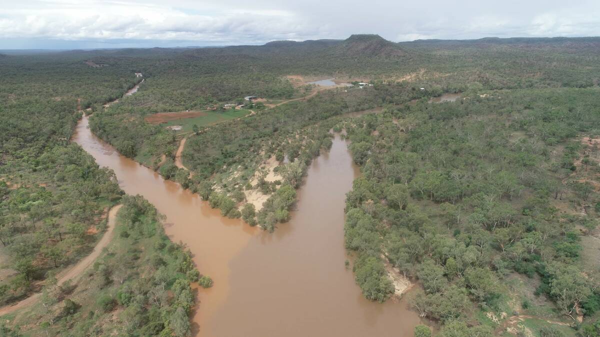 A birds-eye view of the Gilbert River at Gilberton earlier in the week.
