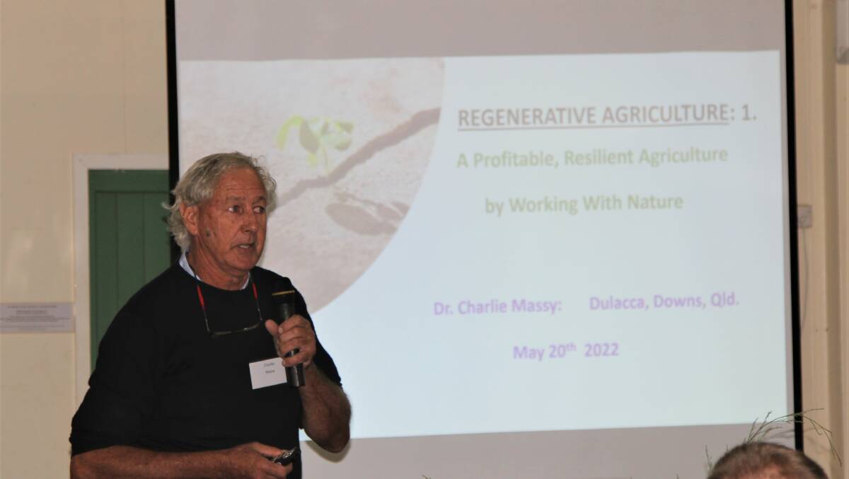 Charlie Massy had his audience spellbound as he took it through his theories of how regenerative agriculture could heal damaged landscapes. Picture: Sally Gall