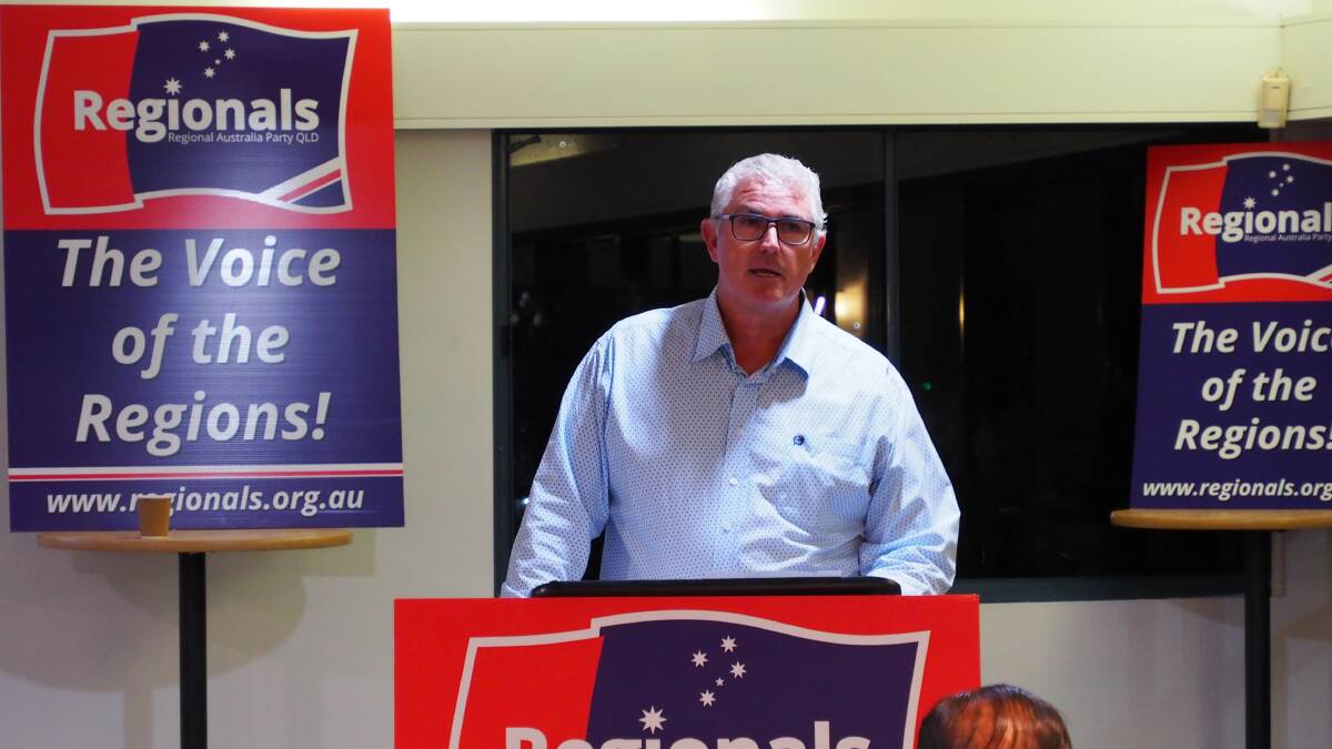 RAP committee member Dan McCarthy speaking at the party's launch in Cairns.