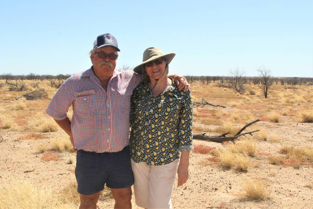 David and Christine Batt bought Nuken, north west of Winton, in 1984 and have spent 30 years trying all sorts of methods to battle prickly acacia as it spread. Picture: Sally Gall