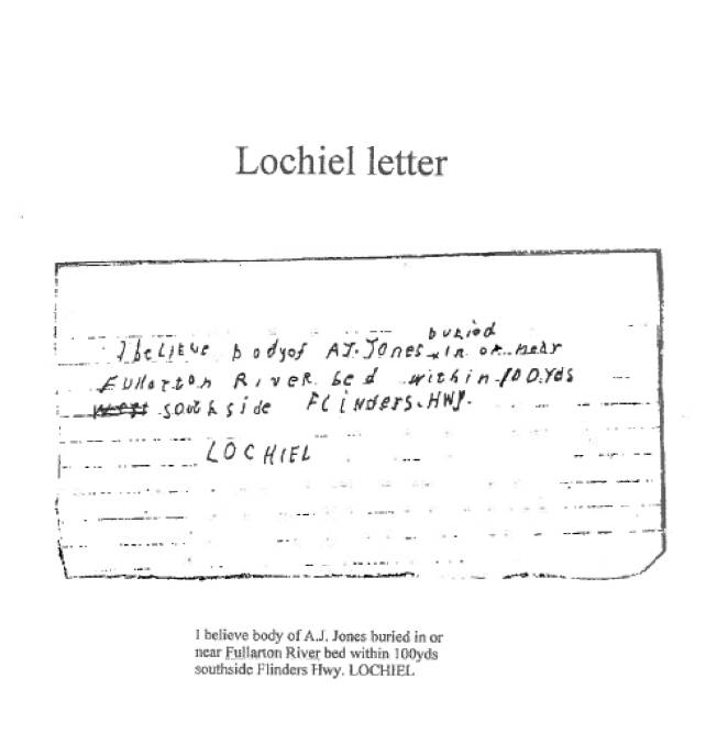 A copy of the 'Lochiel Letter'. Picture supplied.