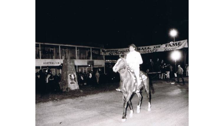 A competitor setting off from Winton at midnight in the early days. Picture: Australian Stockman's Hall of Fame