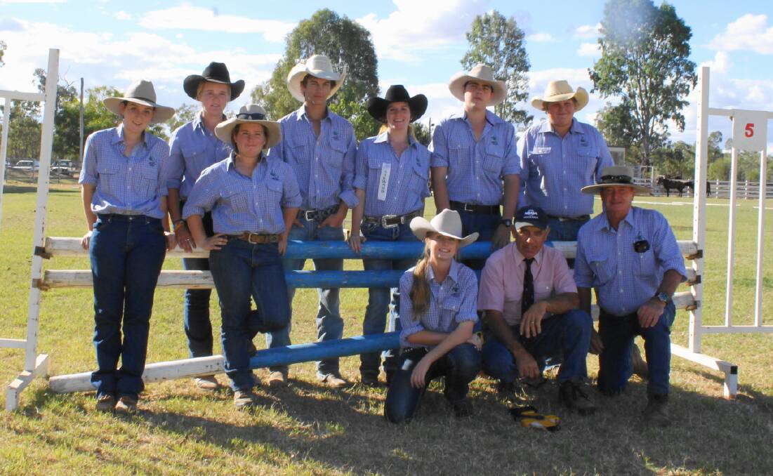A group of Emerald Agricultural College students helping out at the Alpha Show in 2014. Photo - Sally Cripps.