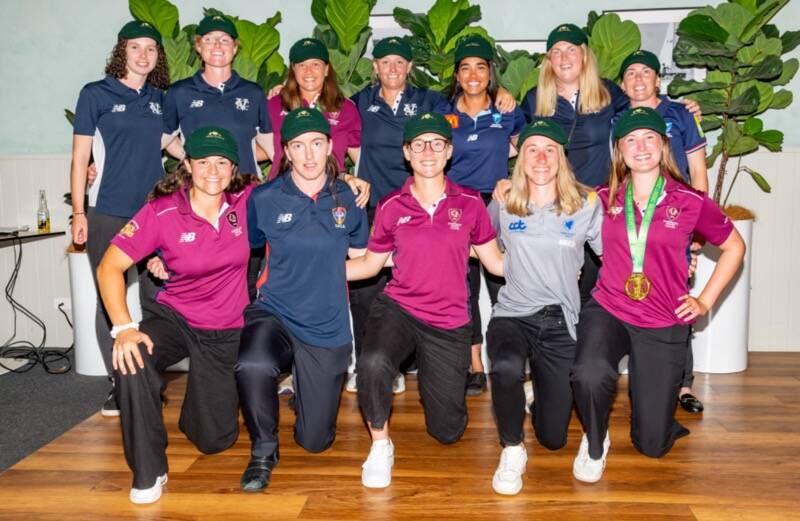 The Australian country women's team chosen at the end of the tournament, with the four Queenslanders in their maroon shirts. Picture: Supplied