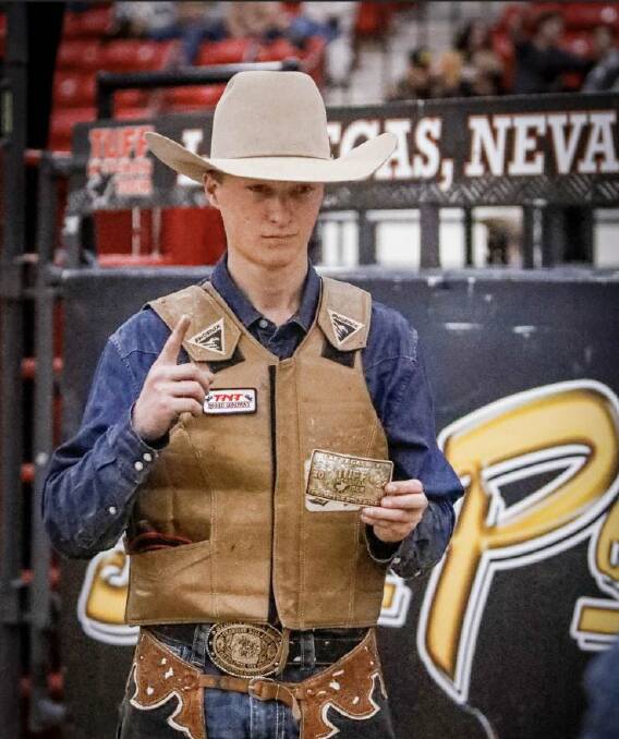 Scott Wells scored some good wins and prize money this year at the Tuff Herdman bull ride at Las Vegas. Picture: Supplied
