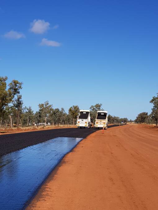 Another 17km of bitumen on the Alpha-Clermont Road is now complete.