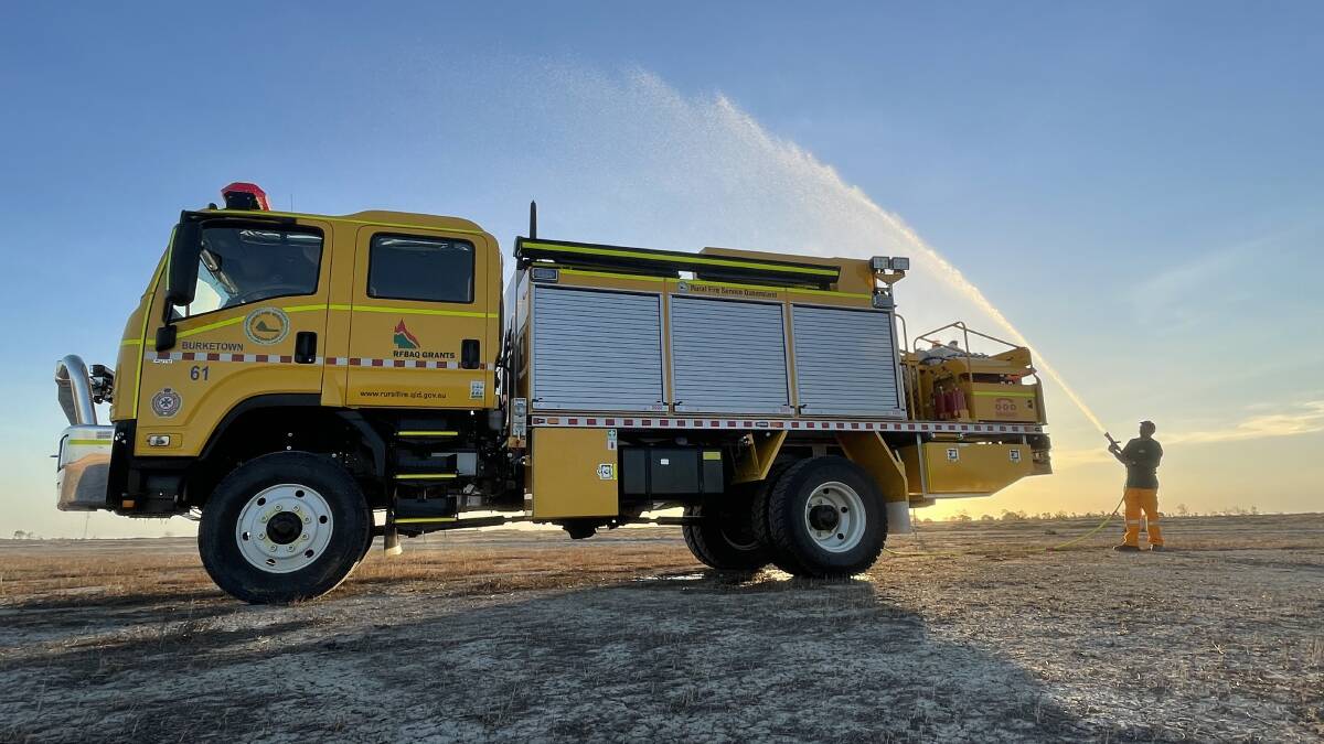 Burketown's new $500,000 fire truck was christened with water upon delivery at the start of December. Pictures supplied.