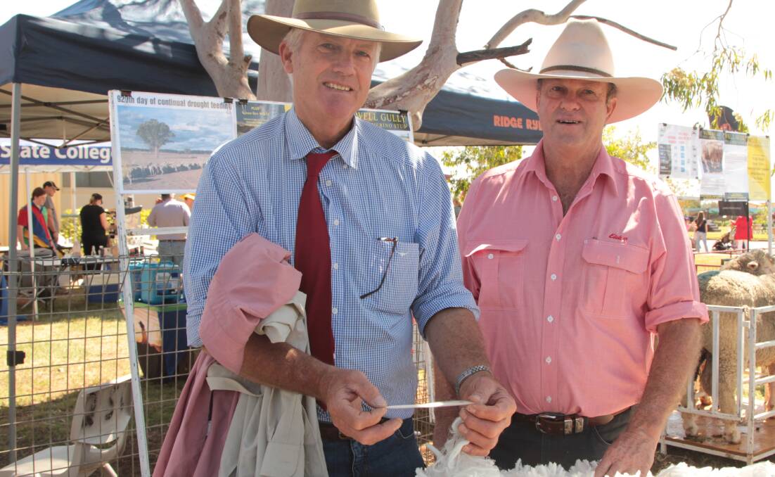 Peter Sealy, right, pictured with Errol Brumpton at the 2016 Quilpie Show.