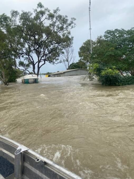 The flood at its height at Noel Campbell's property to the north of Burketown. Picture supplied.