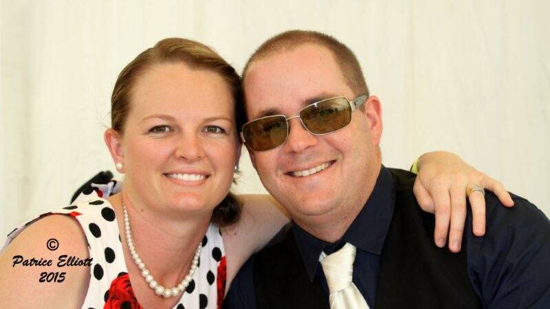 Jacinta and Nick Buick pictured enjoying a race meeting in Queensland's north west.