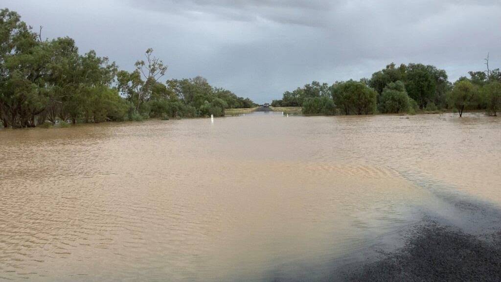 Flooding on the Torrens Creek Road. Picture supplied.