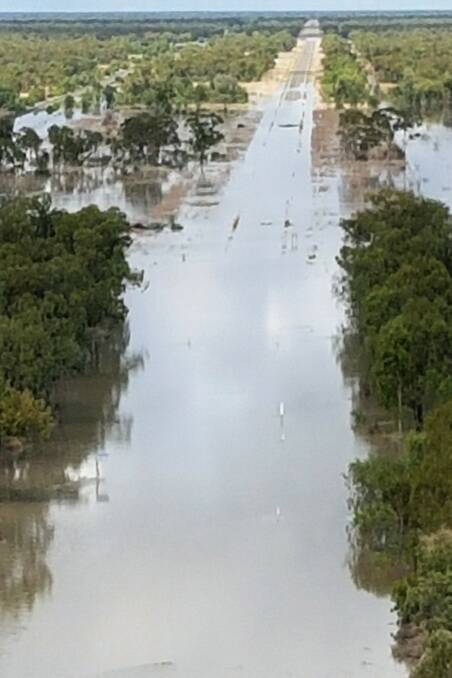 A shot of what the Flinders Highway looked like around Prairie on Sunday morning. Picture - Jane McNamara.