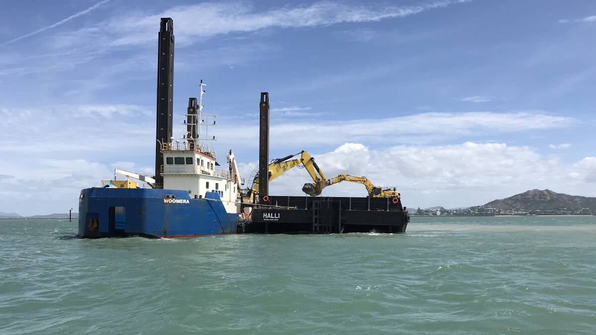 The largest Australian-owned backhoe dredge, Woomera, started dredging in the Platypus Channel in mid-March and reached the million-cubic-metre milestone this month. Picture: supplied
