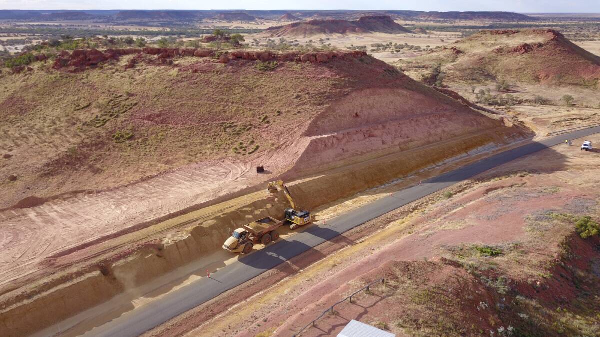 An aerial view of the widening project between Winton and Boulia. Picture supplied.