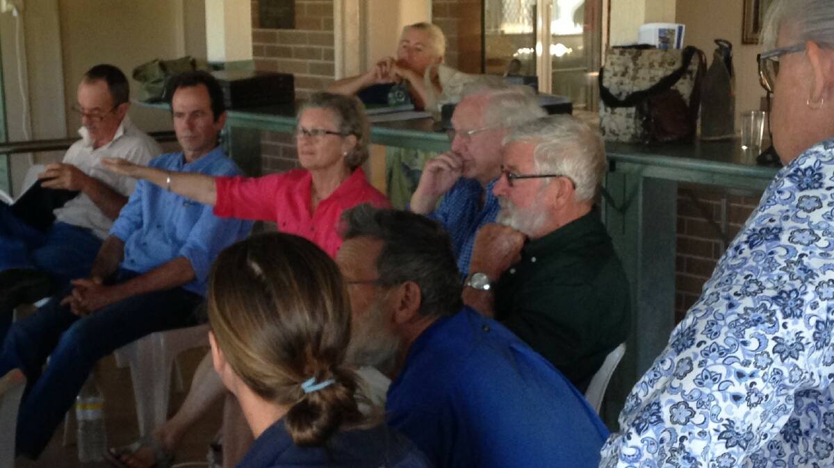Part of the robust debate at the Desert Uplands end of year meeting in Barcaldine. Photo supplied.