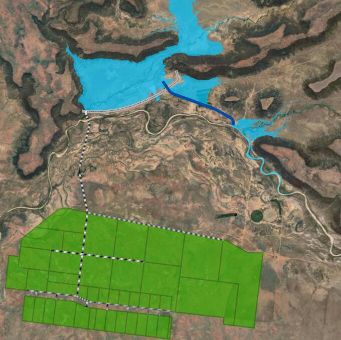 A representation of the area the HipCo storage project would take up west of Hughenden. Picture supplied.