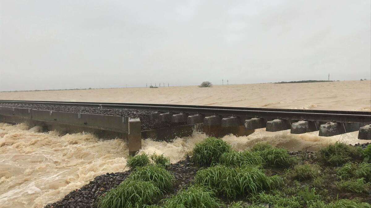 Flashback: The wall of water that confronted north west Queensland in February's disastrous monsoon event.