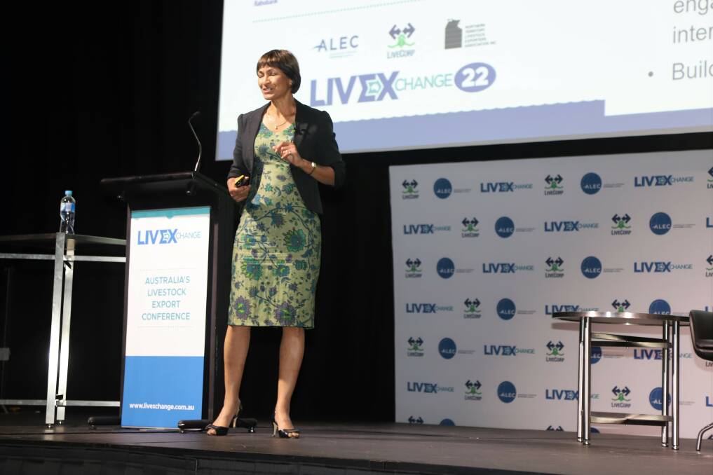 Australia's special representative for Australian agriculture Su McCluskey sharing insights at the LIVEXchange conference. PIcture: Sally Gall