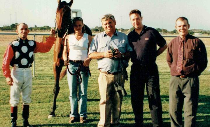 Terry Butts and connections after winning the 2000 Bowen Cup with Soap King. Picture supplied by Racing Queensland