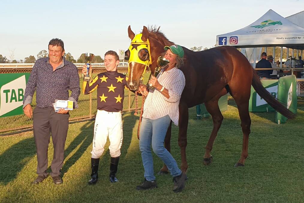BIG WIN: Way before winning four races at Nanango last weekend, Ty Wheeler rode Redzeb to win the Apprentices Cup at Gatton last year for Caroline Allardyce.