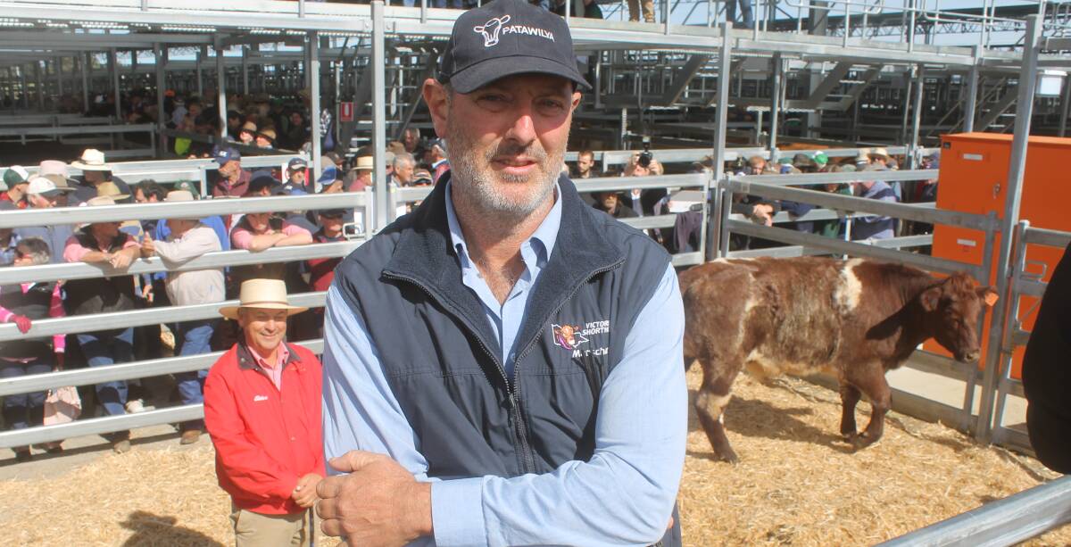 Happy chap: Scott McKay, Newlyn, donated a Marschay Shorthorn steer at Ballarat's CVLX saleyard opening that raised $7600 for charity.