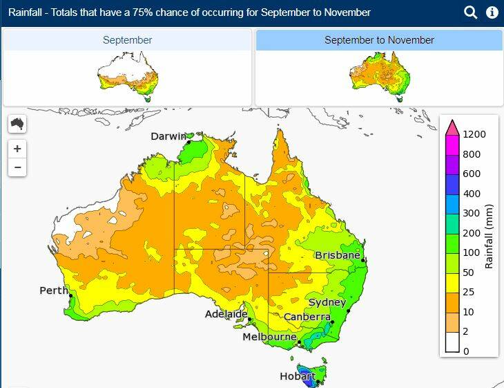 Hot, dry spring on the way says BoM