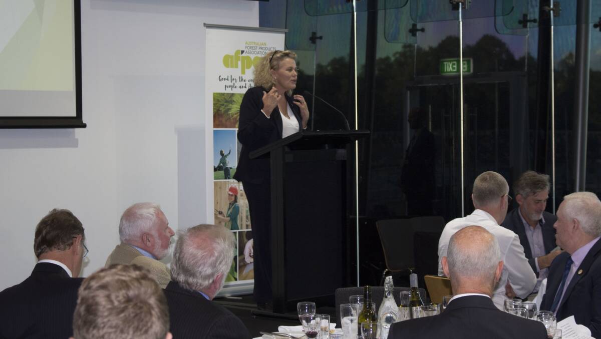 National Farmers’ Federation (NFF) President Fiona Simson speaking at the recent Australian Forest Products Association (AFPA) members event in Canberra this month.