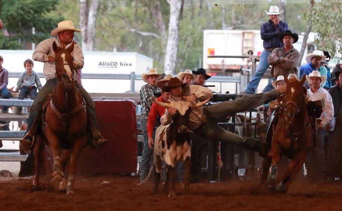 Tate Van Wel is second in the APRA steer wrestling standings. Picture: Dave Ethell