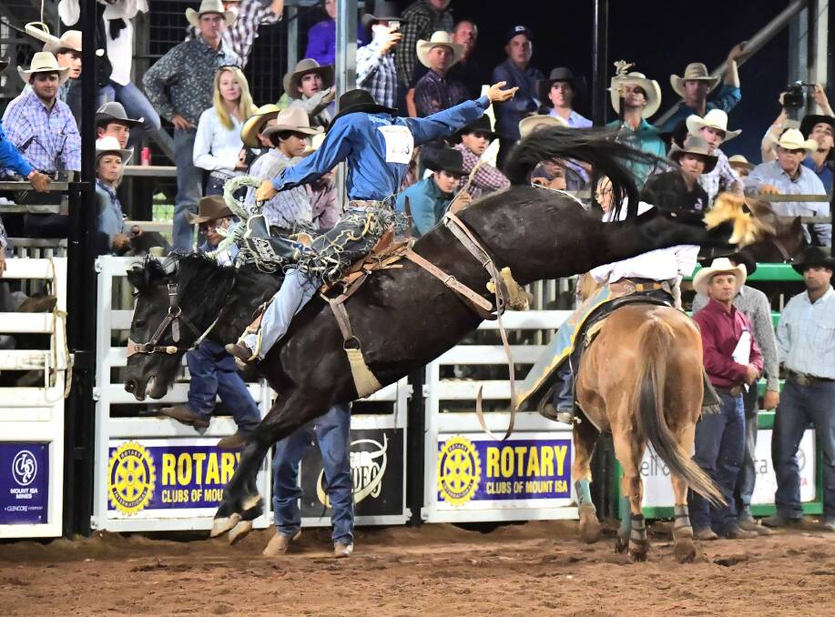 Cody Angland had two brilliant rides at the Tumbarumba Rodeo in NSW. Picture - Dave Ethell