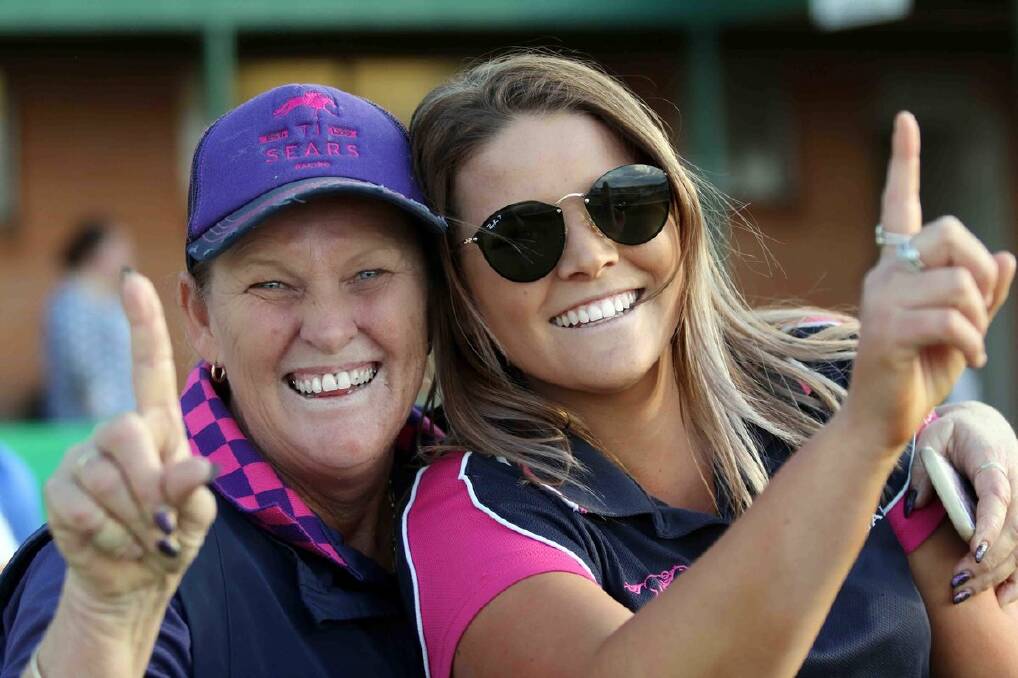 Toowoomba-based co-trainer Maddy Sears (right) and her mother Leigh Sears celebrate after a recent stable win. Maddy has joined forces with her father Tony Sears to become the first father/daughter training partnership in Queensland. Picture: Racing Queensland
