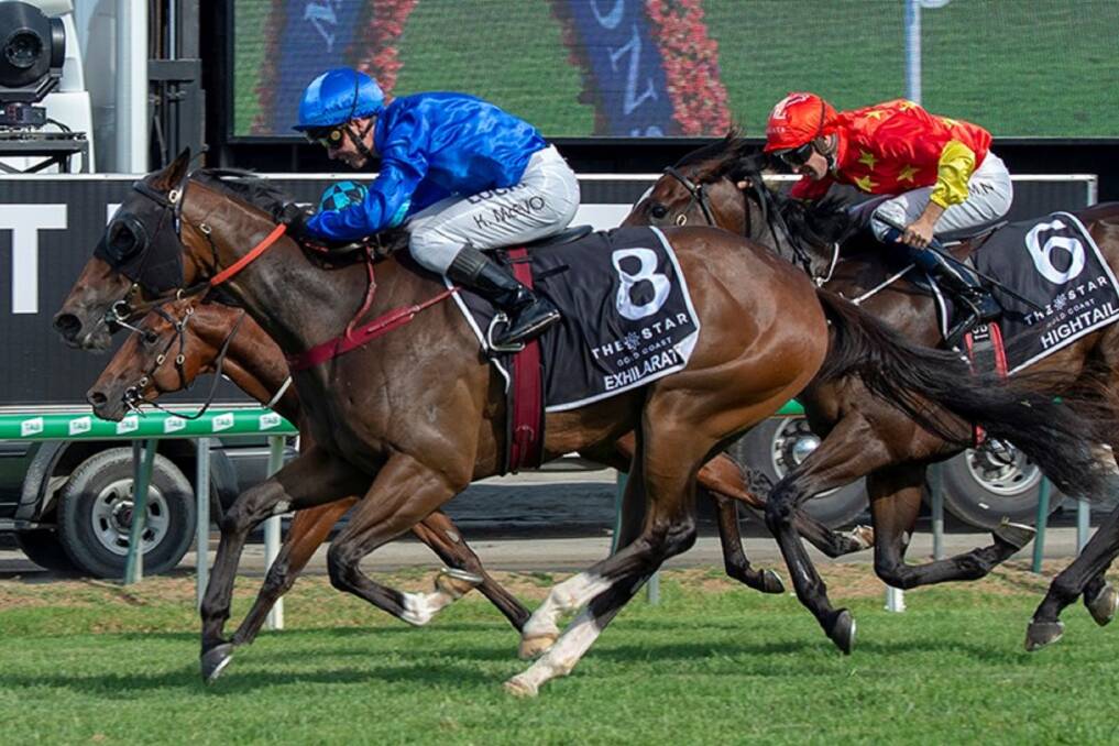 Godolphin's 2YO filly Exhilarates (blue colours) won both this year's Magic Millions 2YO Classic and the QTIS 2YO Handicap at the Gold Coast. Starting in 2020, the 2YO Handicap will be split into two races the AQUIS Gold Pearl for 2YO fillies and the AQUIS Gold Nugget for 2YO colts and geldings.