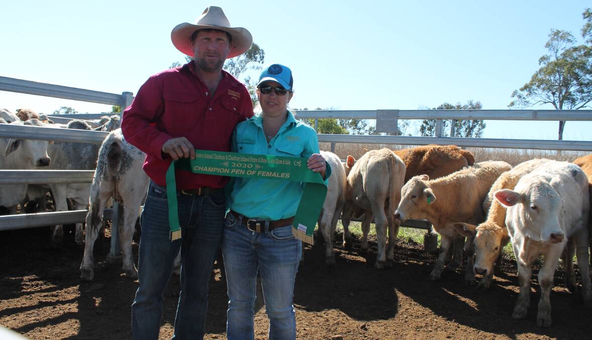 Champion females was won by BR and SJ Pailthorpe, Rangeview Charbrays, Monto.