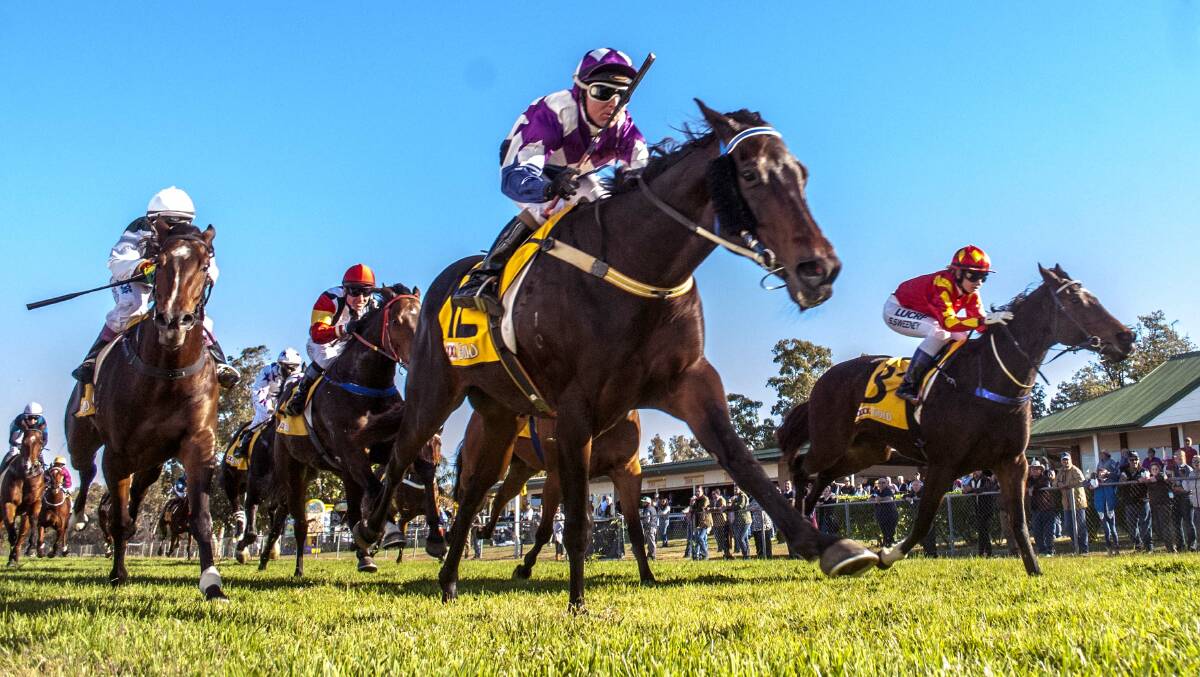 Jockeys fight out the finish at Goondiwindi. In future, horse breeders could be subject to a breeder licensing model similar to that already in place for trainers, jockeys and harness drivers licensed for racing. Picture: Three Way Photos
