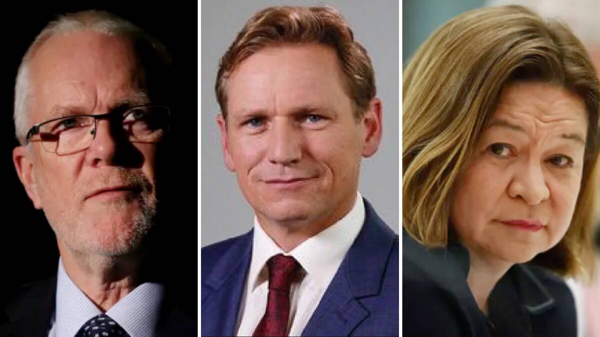 Justin Milne, Andrew Probyn and Michelle Guthrie.