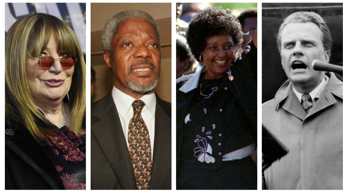 Penny Marshall. Kofi Annan, Winnie Mandela and Billy Graham all left us in 2018.