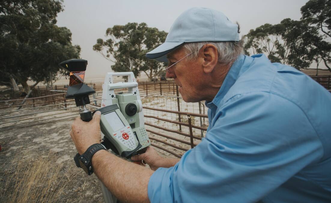 ON THE MARK: Ian Crafter and the design team at Atlex Stockyards use precision instruments to ensure a quality yard, fence or race is provided and they travel Australia-wide.
