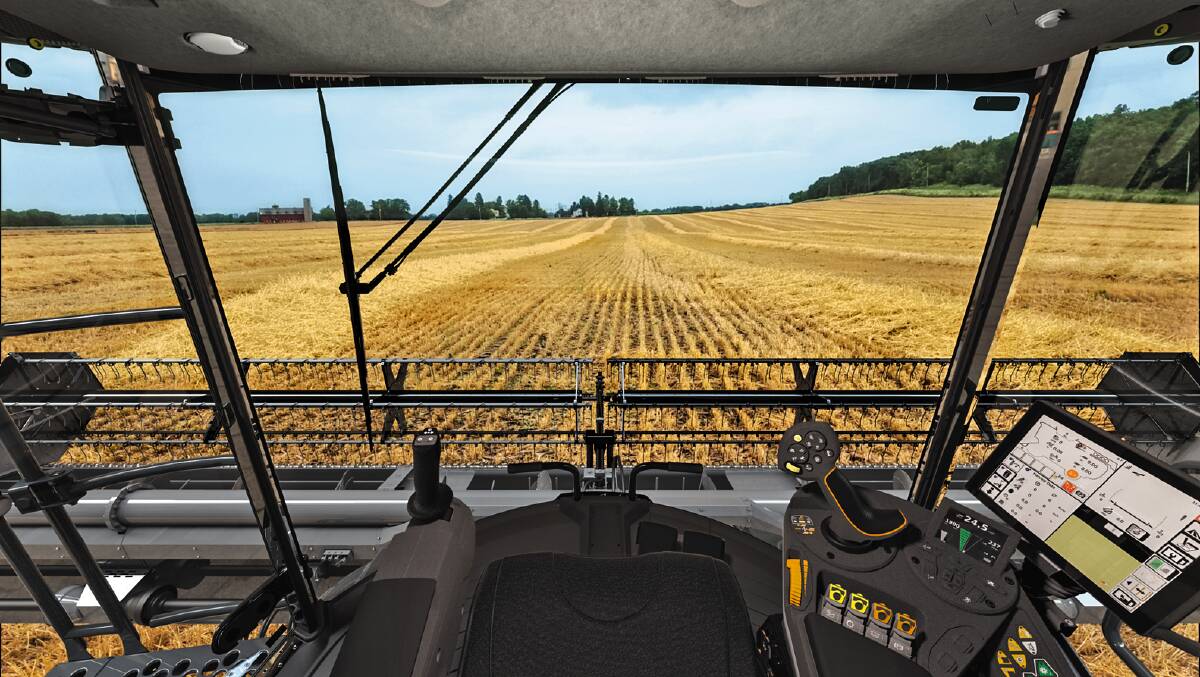 ROOM WITH A VIEW: The view from the cabin of the new Fendt Ideal combine harvester. 