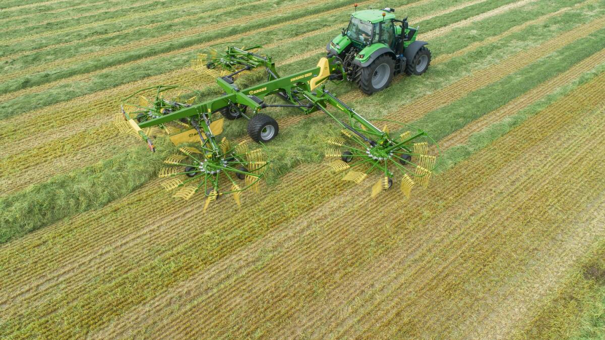 MAKING HAY: Krone says its new Swadro TC 1370 delivery rake has been in hot demand and will be a game changer for broadacre farmers and contractors.