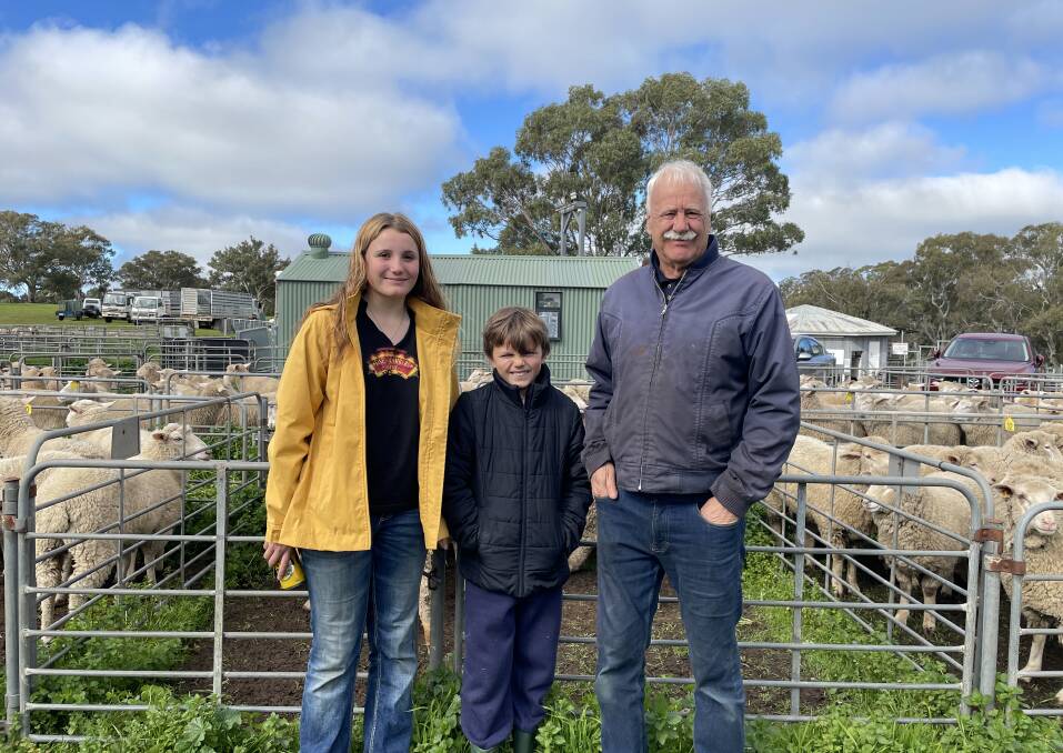 DAY OUT: Katie and Josh Brown, Hamley Bridge, SA, with grandfather Sean Brown, Eden Valley, SA, at last month's Mount Pleasant, SA, market.