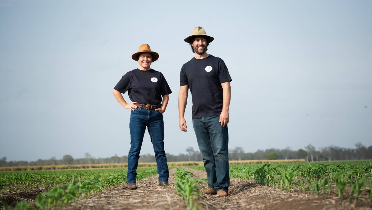 The program funded through GRDC is being run through Southern Cross University's regenerative agriculture unit, co-ordinated out of Lismore by Dr Adam Canning, right, and Dr Hanabeth Luke, the project's socio-economic research lead. Photo supplied.