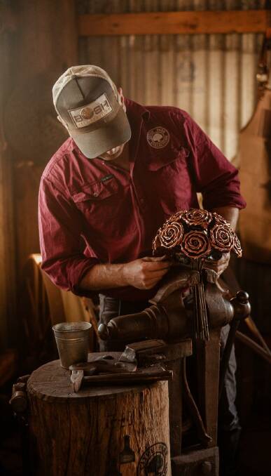 Ryan and his wife Lashai have forged over 400 roses out of copper and mild metal, with interest in the gifts growing. 