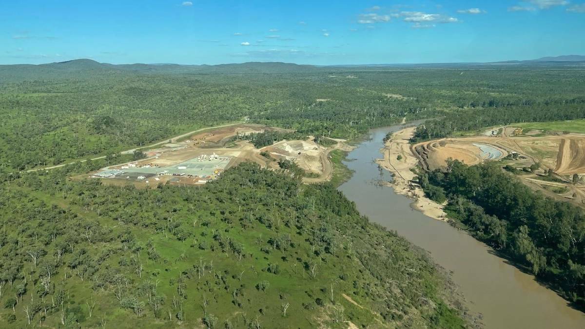  BIRDS EYE VIEW: Rookwood Weir is a landmark project that will capture valuable water in the lower Fitzroy River for use across the region. Picture: Sunwater
