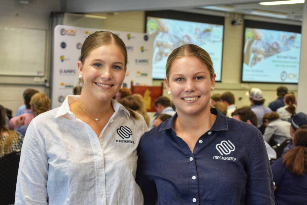 Sarah and Lucy Hamblin at the Intercollegiate Meat Judging (ICMJ) Northern Conference at Rockhampton last week. Picture by Ben Harden 