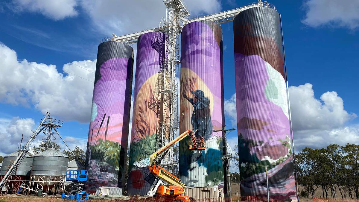 The Monto silo artwork by DRAPL and The Zookeeper filled in a little more. File picture 