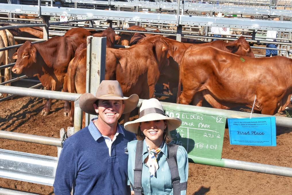 Droughtmaster breeders Mac and Gayle Shann of Cantaur Park, Clermont. Picture by Ben Harden 