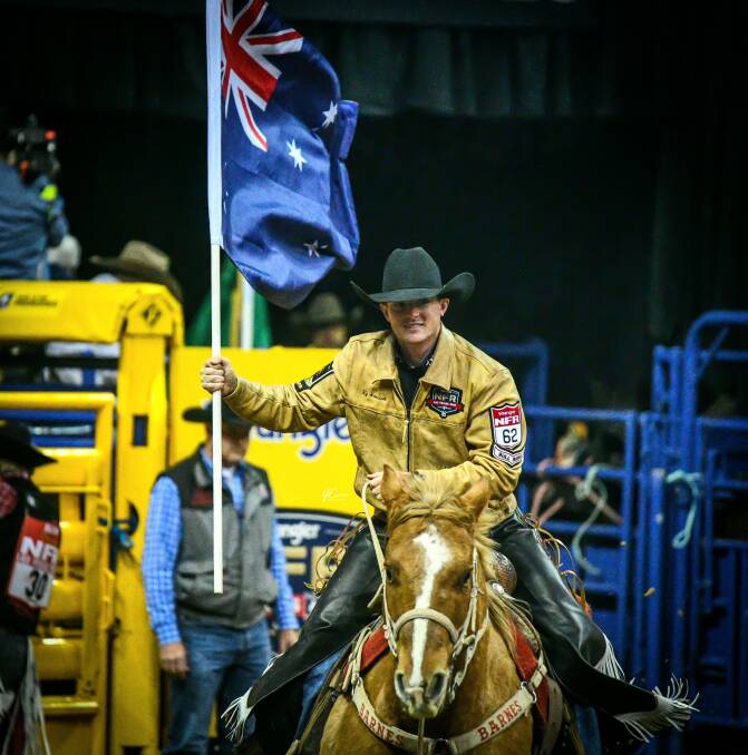 Ky was the Australian flag bearer at the NFR in 2022. Picture supplied 