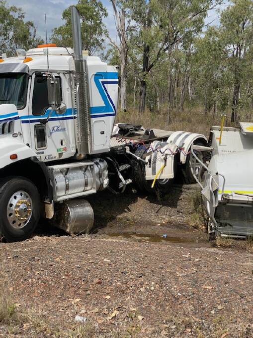 The truck driver received only minor injuries. Picture: QLD Police